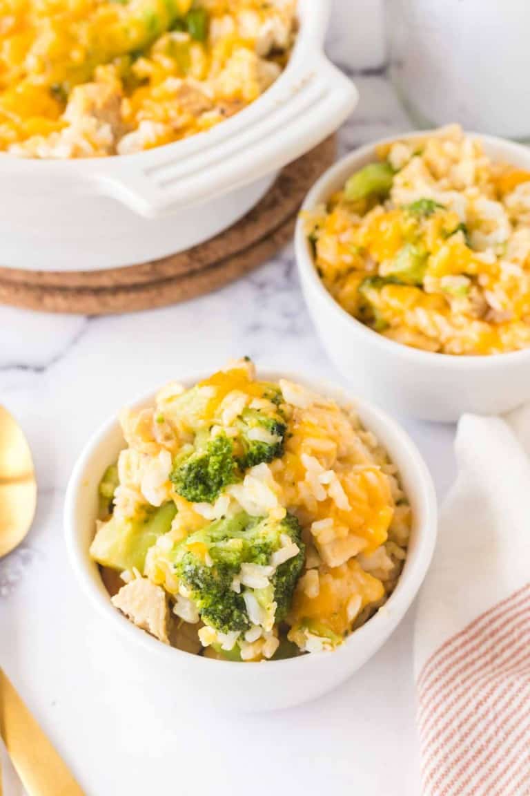 Baked Broccoli Chicken and Rice Casserole — Bless this Mess