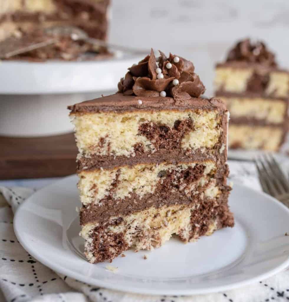 Vanilla and Chocolate Marble Cake