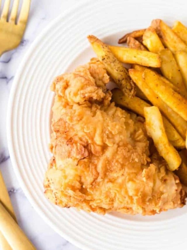 close up of buttermilk fried chicken