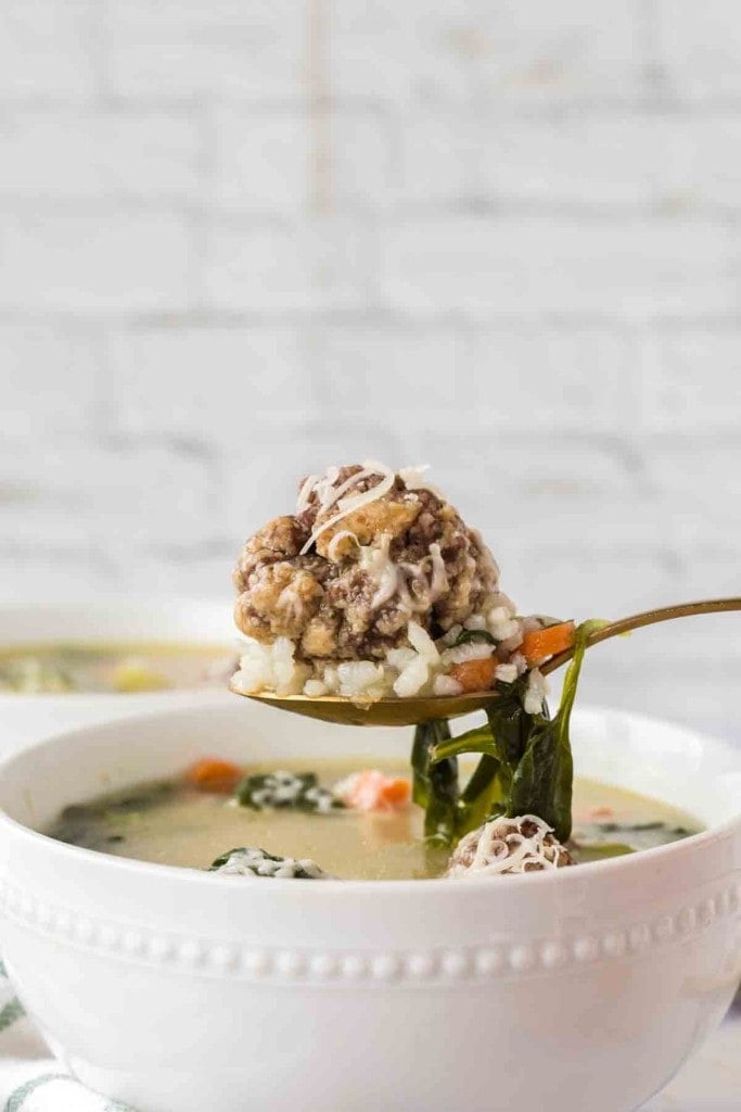 Italian Wedding Soup with Kale - Sugar Dish Me