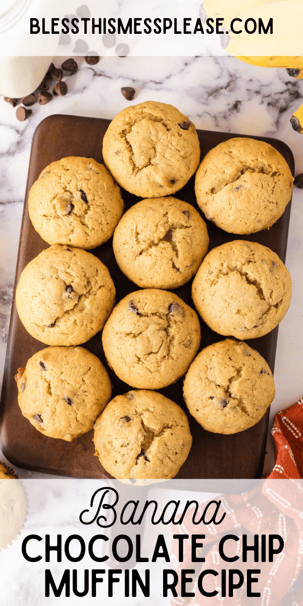 Banana Chocolate Chip Muffins — Bless This Mess