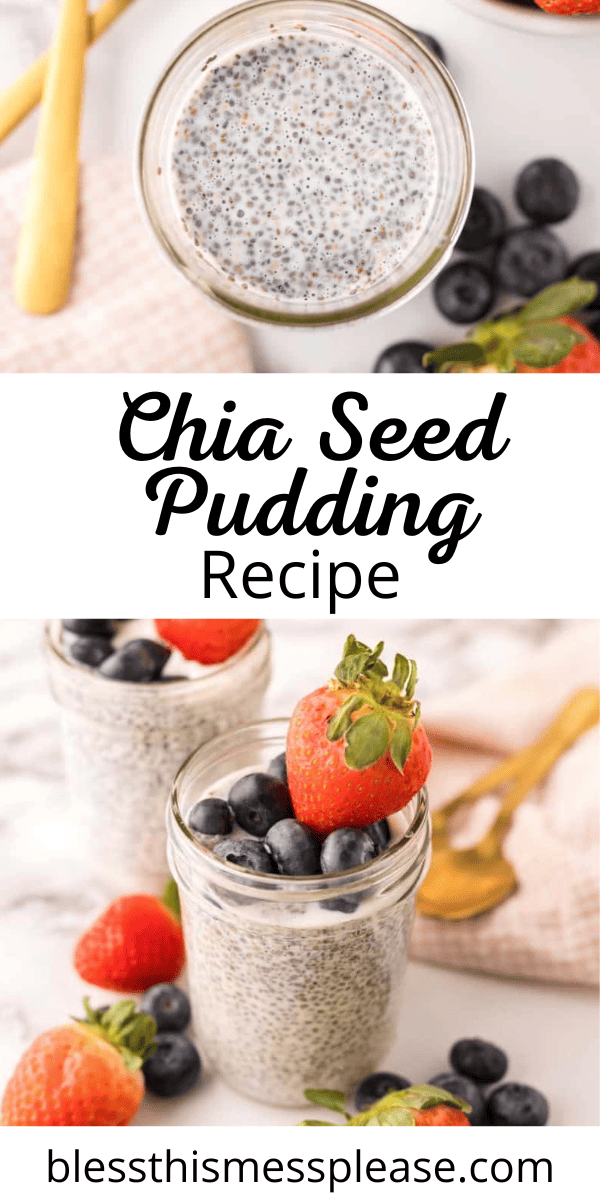 Pinterest pin with text that reads Chia Seed Pudding Recipe.