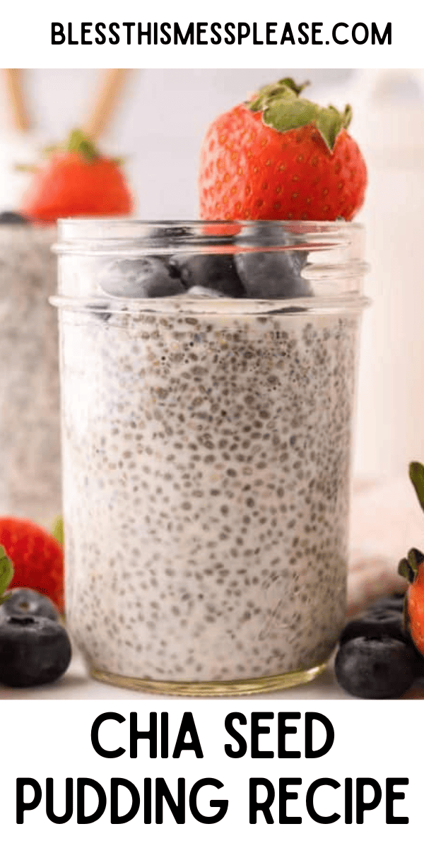 Pinterest pin with text that reads Chia Seed Pudding Recipe.