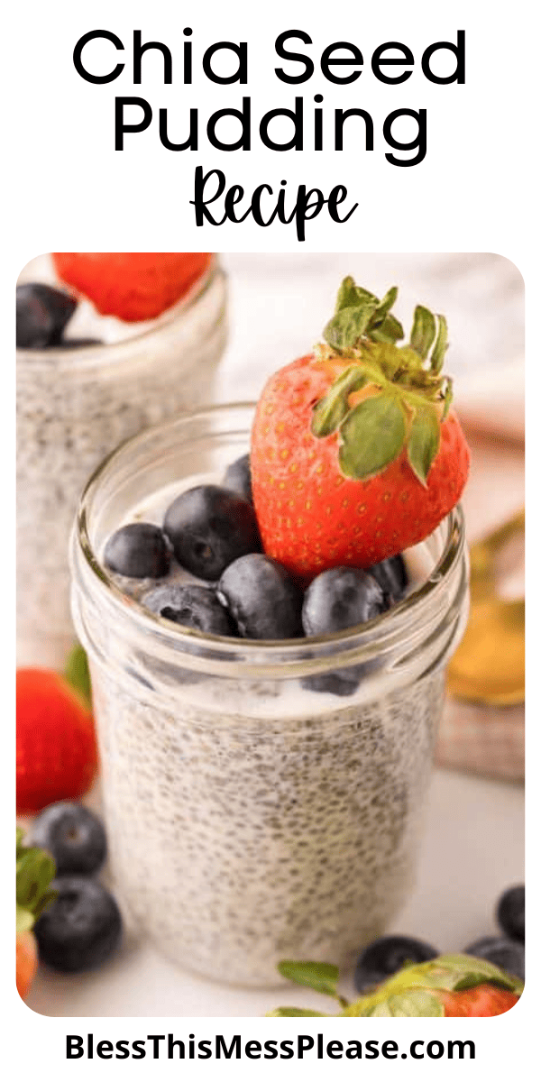 Pinterest pin with text that reads Chia Seed Pudding Recipe.