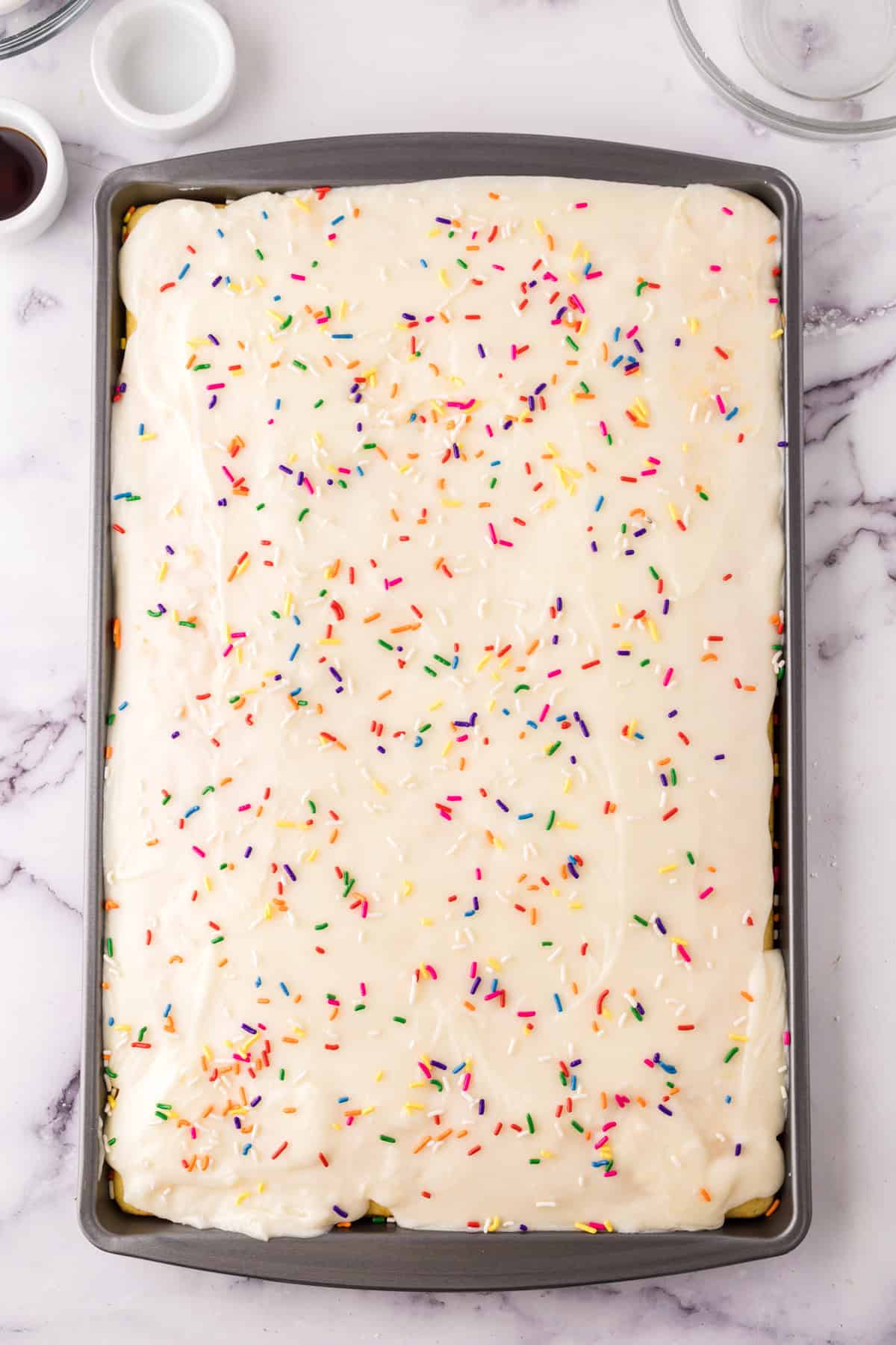 Vanilla sheet cake recipe.