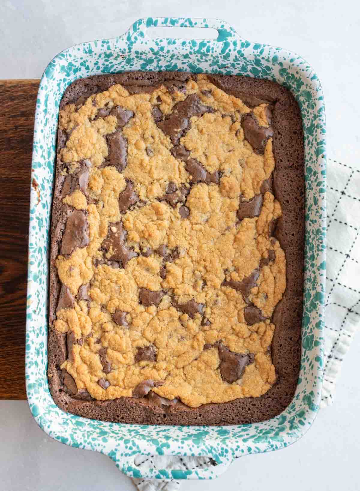 brookies in the baking pan.