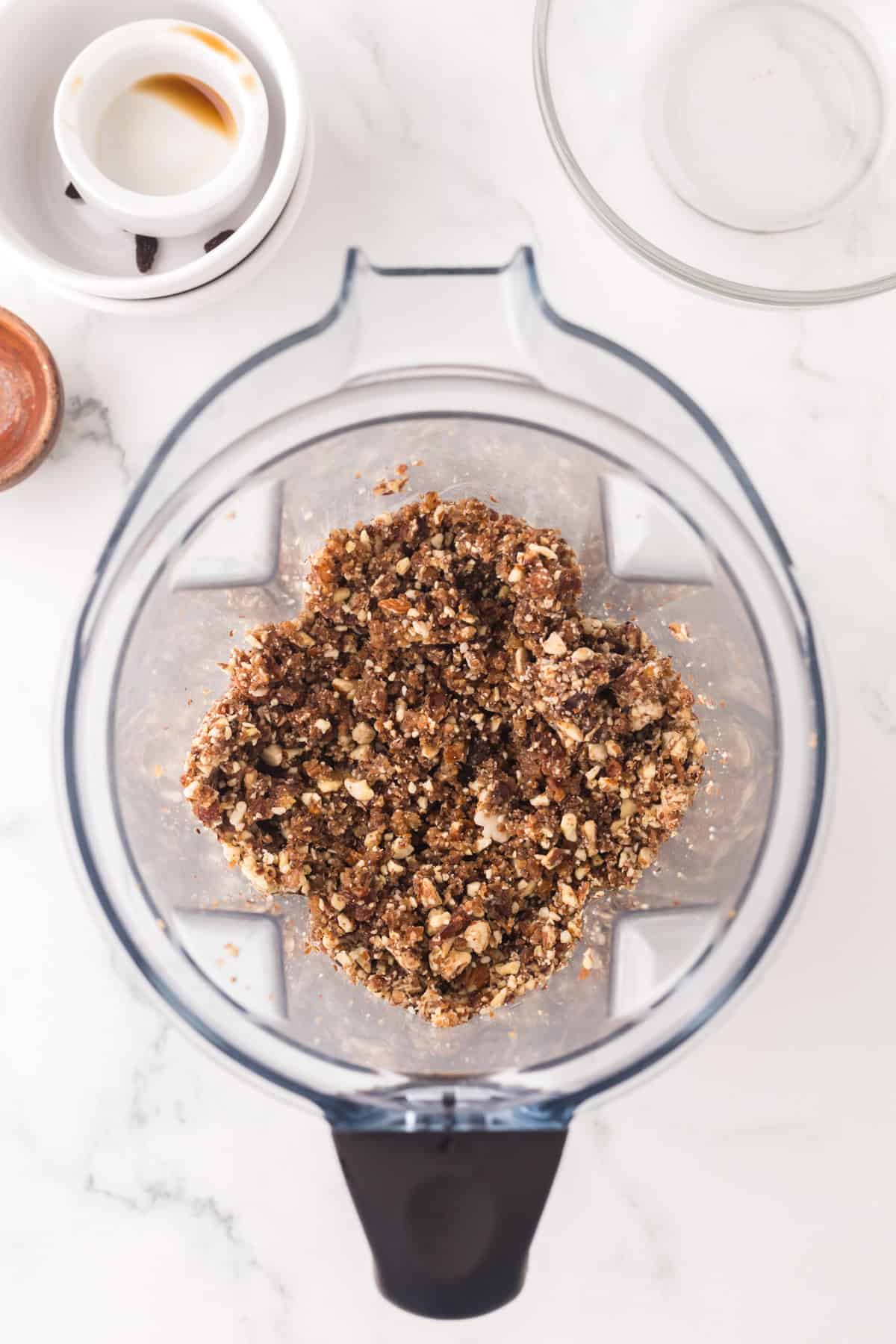 cherry energy balls in a blender.