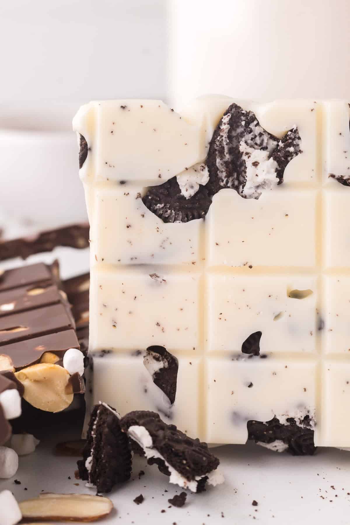 homemade white chocolate candy bars.