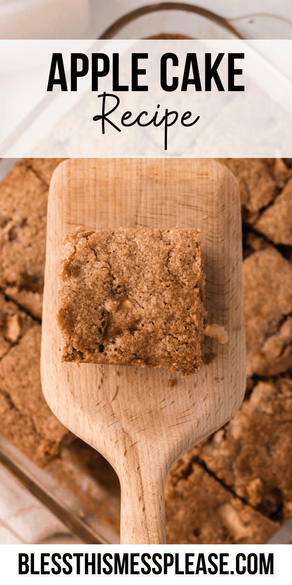 Pinterest pin with text that reads Apple Cake Recipe.